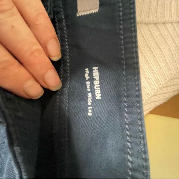 Womens DL1961 Hepburn Sailor High Rise Wide Leg Button Front Pants Blue 31 #WW - Picture 9 of 12